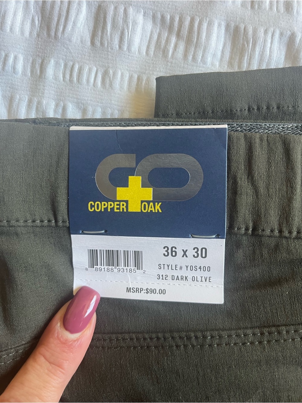 Men’s Copper Oak Dark Olive Chino Pants 36x30